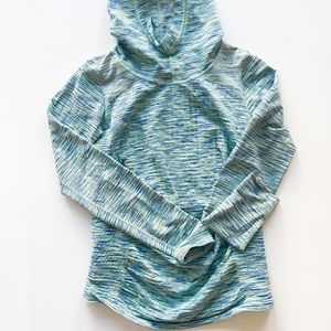 ATHLETA Green Fitted Radiance Space Dye Active Hoodie Medium